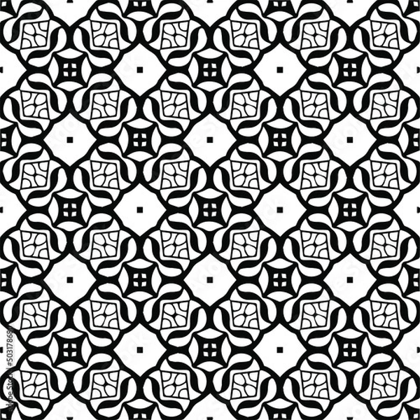 Fototapeta seamless pattern.Simple stylish abstract geometric background. Monochrome image. Black and white color. Design for decor, prints, textile.Design element for prints. 
