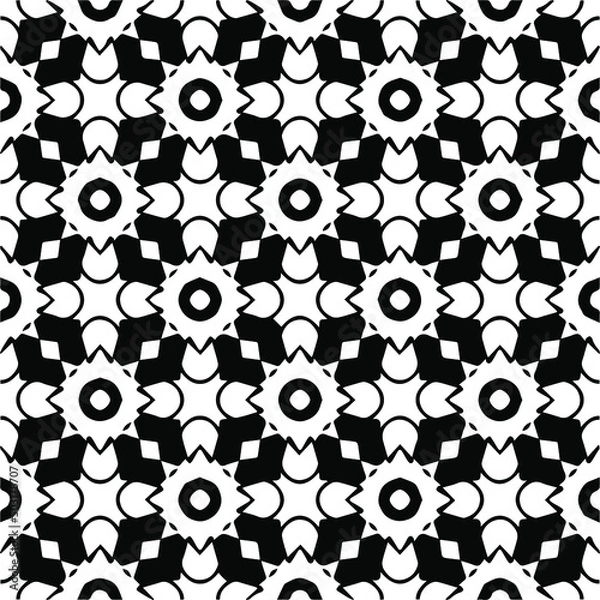 Fototapeta seamless pattern.Simple stylish abstract geometric background. Monochrome image. Black and white color. Design for decor, prints, textile.Design element for prints. 