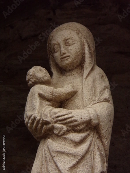 Fototapeta Sculpture of Virgin Mary and Christ Child
