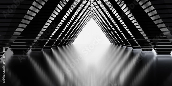 Fototapeta 3D Illustration. Abstract Background. Minimal black Geometric Wallpaper. 3d Rendering of Modern Geometric Wallpaper. dark background.