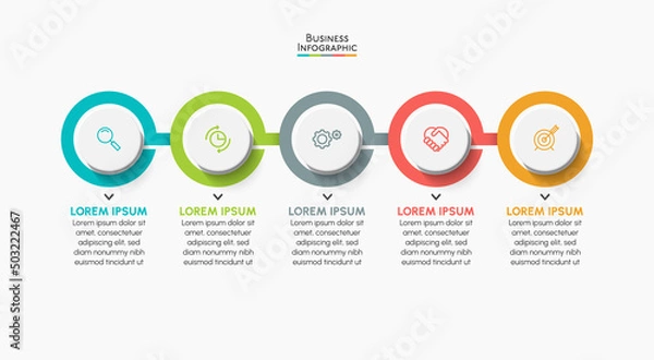 Fototapeta Business data visualization. timeline infographic icons designed for abstract background template milestone element modern diagram process technology digital marketing data presentation chart Vector