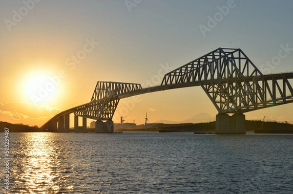 Obraz 夕日のゲートブリッジ