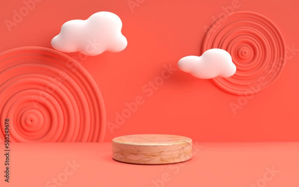 Obraz Podium for baby or kids cosmetic products 3D rendering