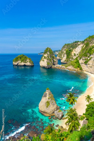 Obraz Diamond Beach – Most Beautiful Beach on Nusa Penida in Bali. 