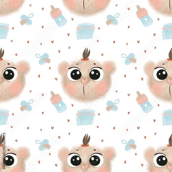 Fototapeta seamless pattern with bear 