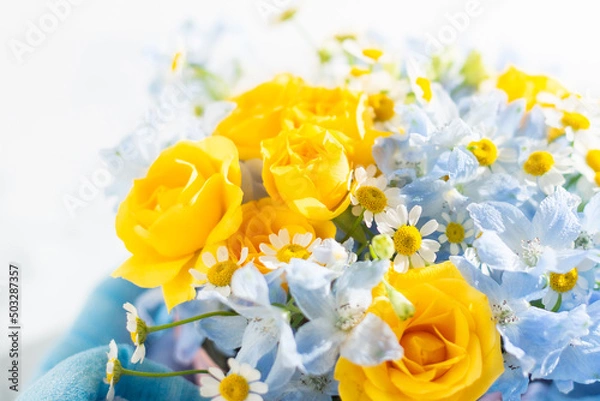 Obraz 黄色のバラ　父の日の花束