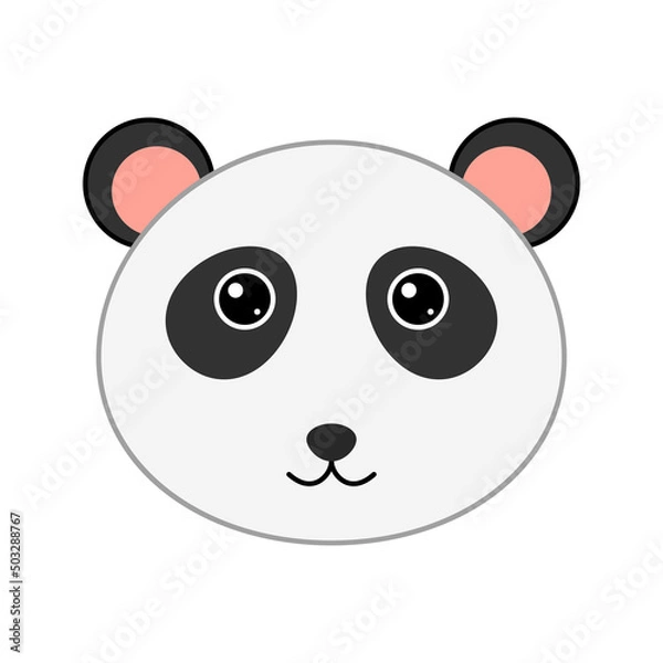 Obraz Cute Panda face isolated on white background