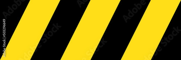 Fototapeta Yellow and Black Caution tape or Barricade tape seamless striped pattern or texture. Vector illustration.