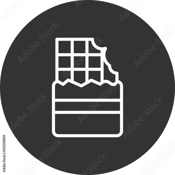 Fototapeta Chocolate Tablet With Bite Icon
