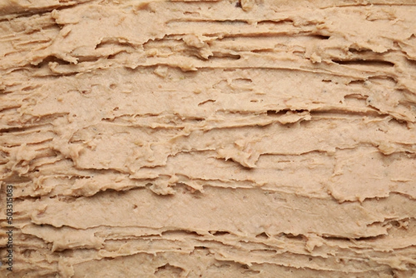 Fototapeta Texture of delicious liverwurst as background, closeup