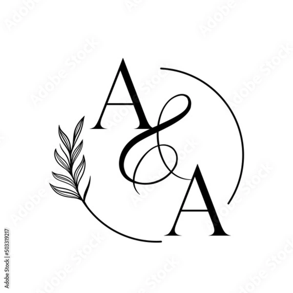 Fototapeta aa, aa, Elegant Wedding Monogram, Wedding Logo Design, Save The Date Logo