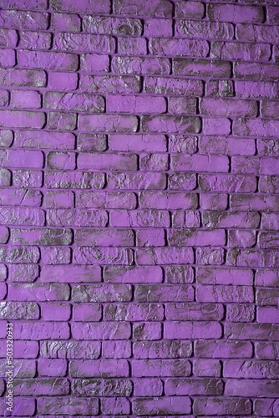 Fototapeta Violet textured brick wall as background
