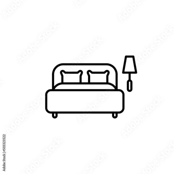 Fototapeta Bed flat vector icon. Rooms flat vector icon. Lodging flat vector icon