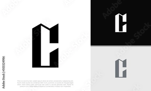 Fototapeta Initials C logo design. Initial Letter Logo.	
