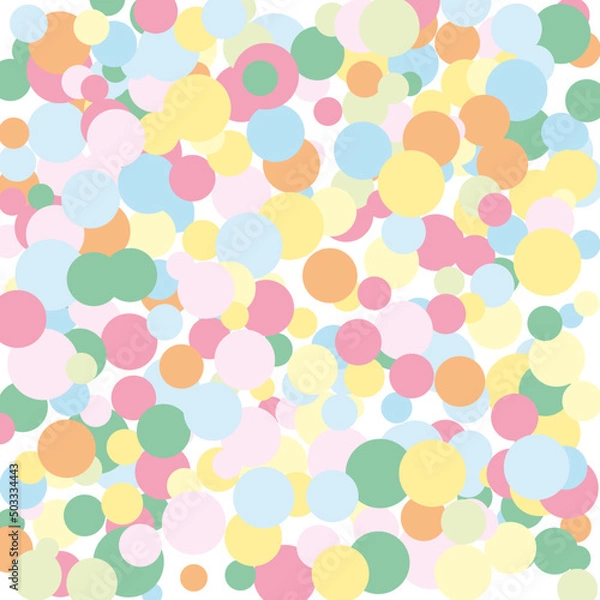Fototapeta Colorful multicolored pastel ramdon dots colorful polka dot background confetti parties