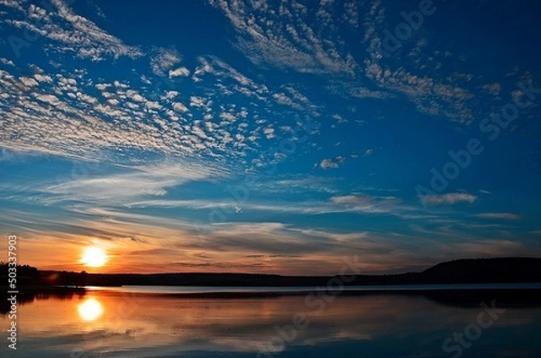 Obraz sunset over the lake