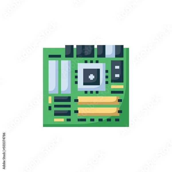 Obraz motherboard vector icon. computer component icon flat style. perfect use for logo, presentation, website, and more. simple modern icon design flat style