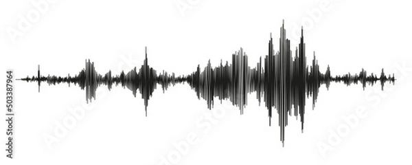 Fototapeta Seismograph measurement or lie detector graph. Seismic measurements with data record. Vector illustration isolated in white background