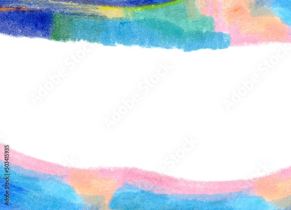 Fototapeta 夏をイメージした爽やかな手描きの背景フレーム