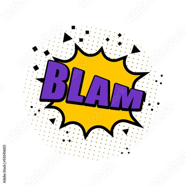 Fototapeta Blam expression sign at comic speech bubble icon
