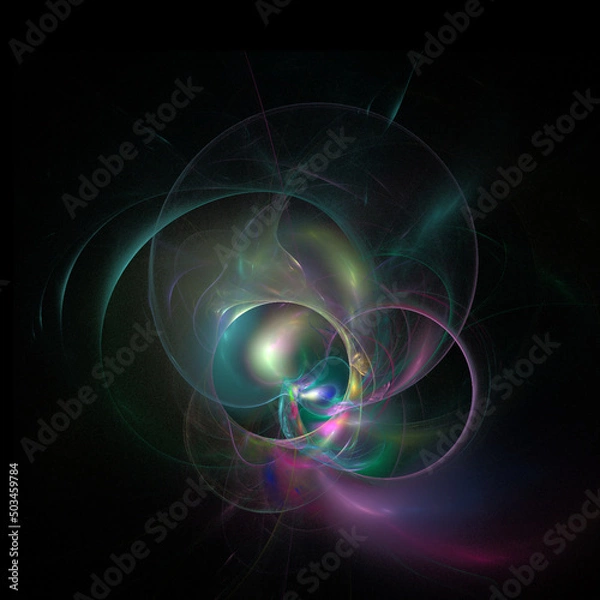 Fototapeta bright multicolor space illustration, colorful abstract graphics, design, art