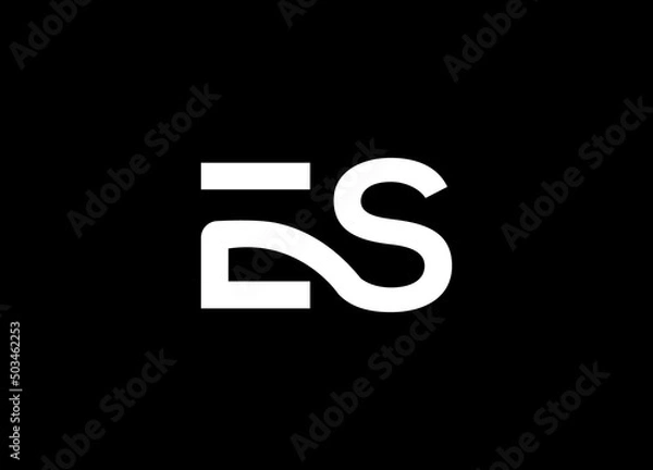 Obraz Initial Letter ES Logo Template Design