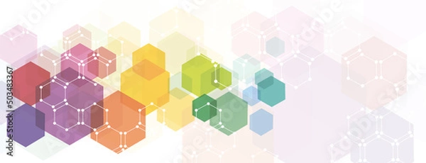 Fototapeta Molecular structure. Biotechnology presentation template vector background	