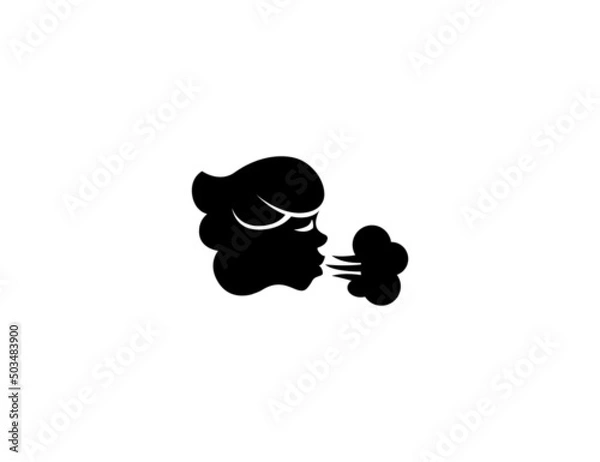 Obraz Wind Blowing Face isolated realistic vector icon. Blowing Wind illustration icon