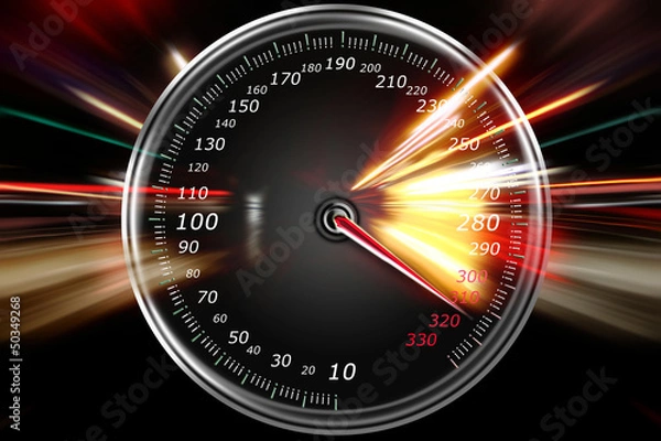 Fototapeta excessive speed on the speedometer