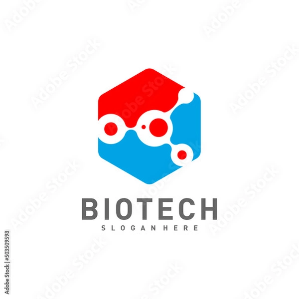 Fototapeta Bio tech, Molecule, DNA, Atom, Medical or Science Logo Design Vector