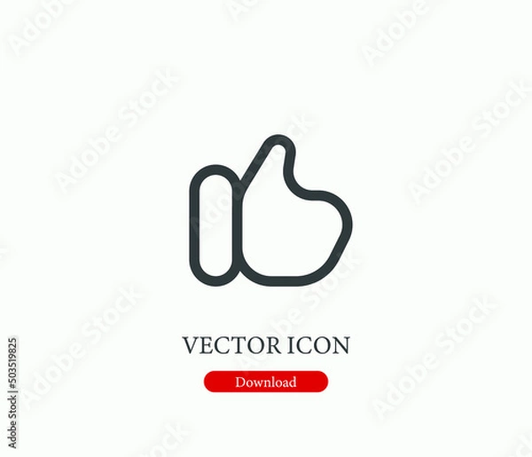 Obraz Approve vector icon. Editable stroke. Symbol in Line Art Style for Design, Presentation, Website or Mobile Apps Elements, Logo.  Like symbol illustration. Pixel vector graphics - Vector