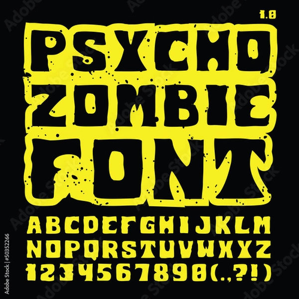 Obraz Psycho Zombie Font