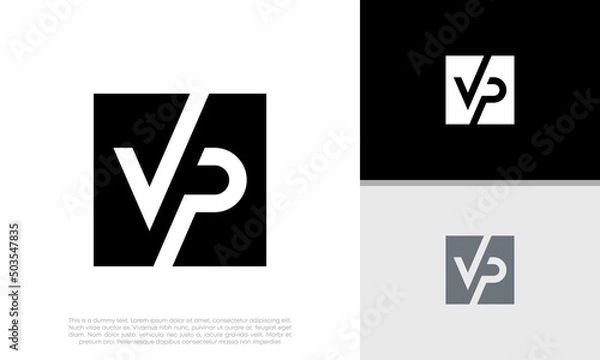 Fototapeta Initials VP logo design. Initial Letter Logo.