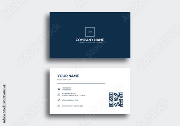 Obraz Business card design template, Clean professional business card template, visiting card, business card template.