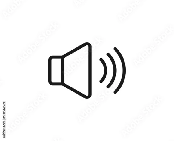 Obraz Megaphone icon concept. Modern outline high quality illustration for banners, flyers and web sites. Editable stroke in trendy flat style. Line icon of megaphone