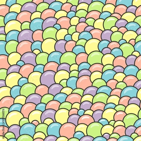 Fototapeta abstract colored seamless pattern. soap bubbles, colored balloons, print for fabric, design.