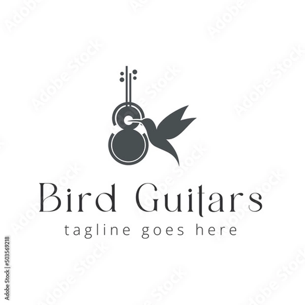Obraz Bird Guitars Logo design template