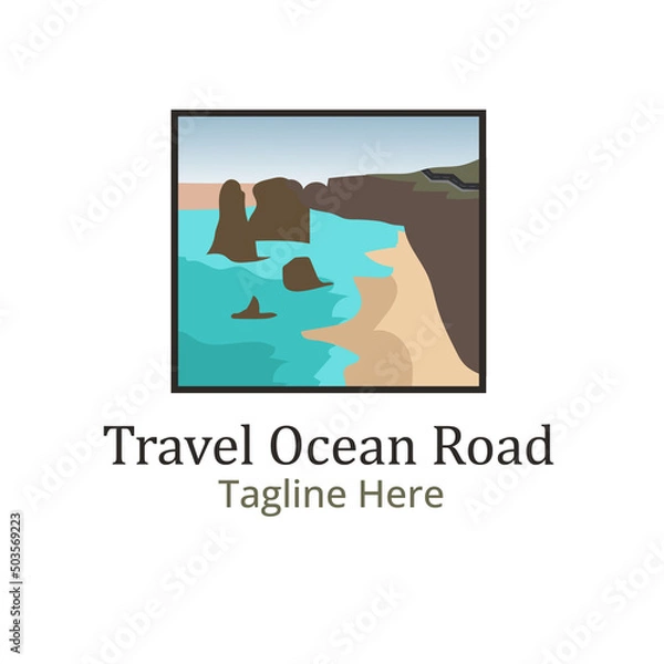 Obraz Travel ocean Road logo design template