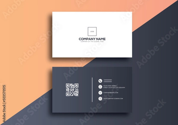 Fototapeta Business card design template, Clean professional business card template, visiting card, business card template.