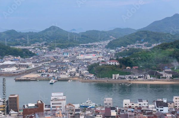 Obraz 千光寺から撮影した尾道水道と都市景観