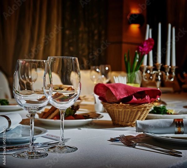 Obraz restaurant set