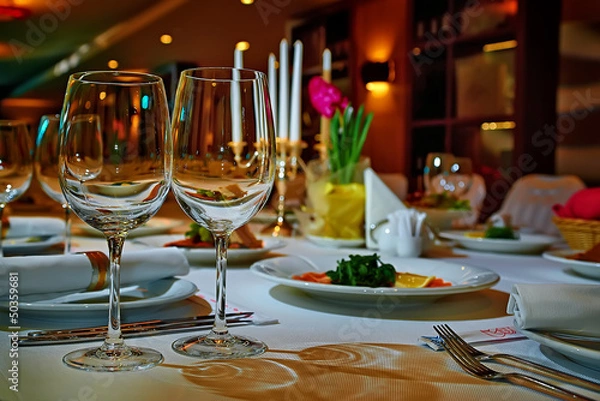 Obraz restaurant set