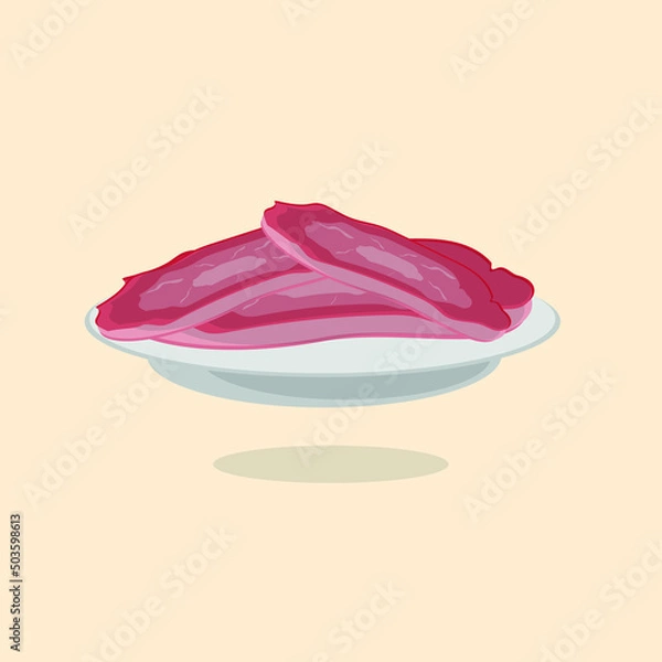 Obraz Vector image of fried meat