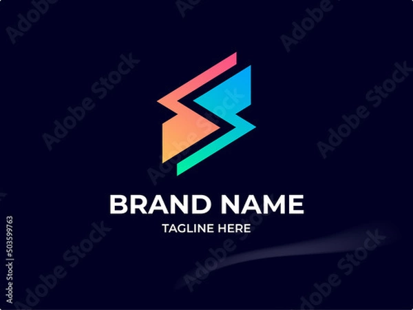 Fototapeta Modern S Gradient Initials Business Logo Design