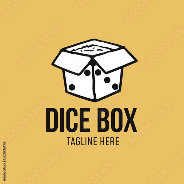 Fototapeta simple rice box logo shaped dice
