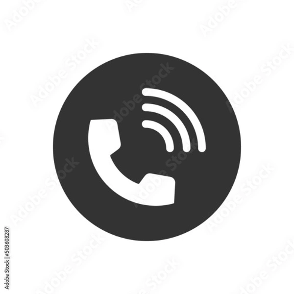 Obraz Handset related glyph vector icon. Contact us. Telephone, communication. Vector illustration. Phone icon. Telephone symbol. Phone on white background. Vector illustration.