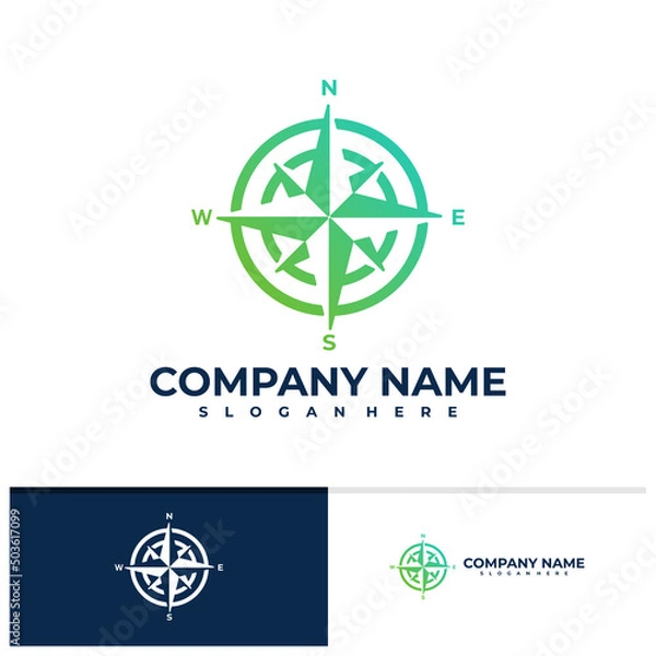 Fototapeta Compass logo vector template, Creative Compass logo design concepts