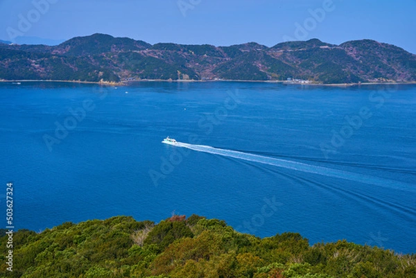 Obraz 徳島県の鳴門海峡を航行する観潮船