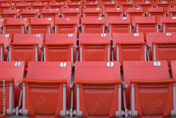 Fototapeta Empty Red Stadium Seats