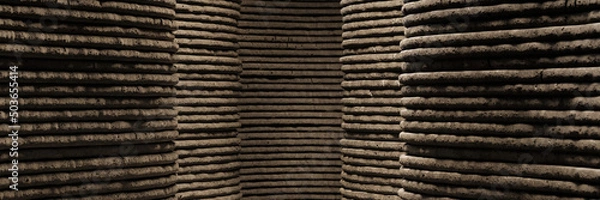 Fototapeta 3D printed concrete columns, architectural background banner